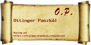 Ottinger Paszkál névjegykártya